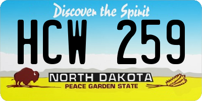 ND license plate HCW259
