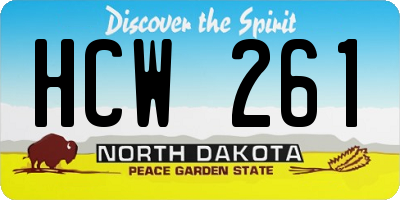 ND license plate HCW261