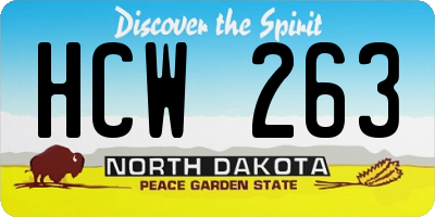 ND license plate HCW263