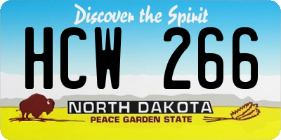 ND license plate HCW266