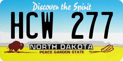ND license plate HCW277