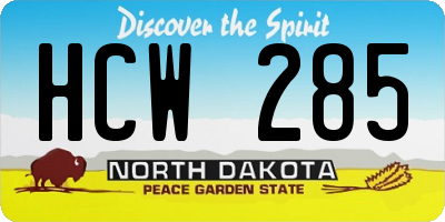 ND license plate HCW285