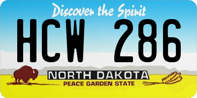 ND license plate HCW286