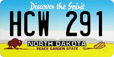 ND license plate HCW291
