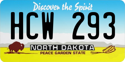 ND license plate HCW293