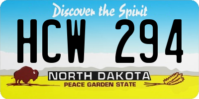 ND license plate HCW294