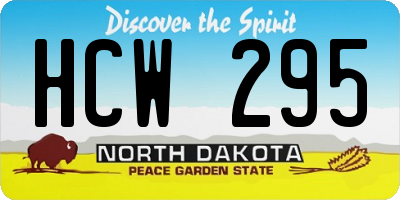 ND license plate HCW295