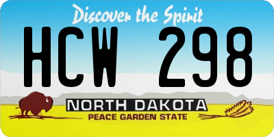 ND license plate HCW298