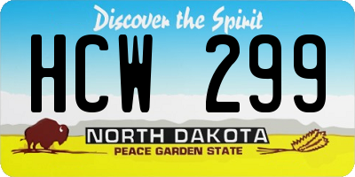 ND license plate HCW299