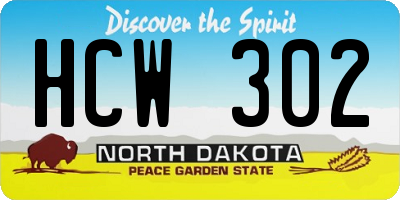 ND license plate HCW302