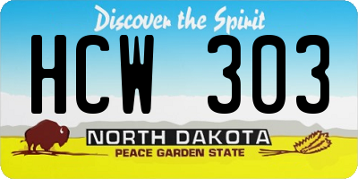 ND license plate HCW303