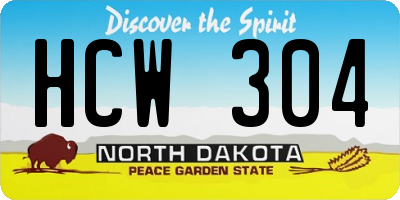 ND license plate HCW304