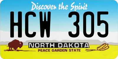 ND license plate HCW305