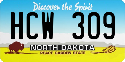 ND license plate HCW309