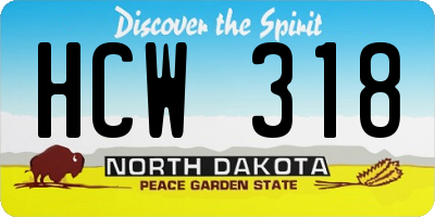 ND license plate HCW318