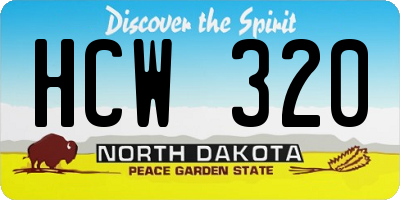 ND license plate HCW320