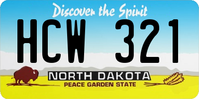 ND license plate HCW321