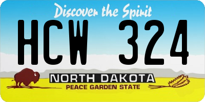 ND license plate HCW324