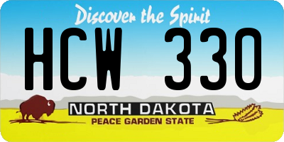 ND license plate HCW330