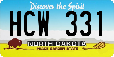 ND license plate HCW331