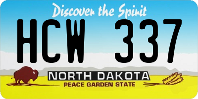 ND license plate HCW337