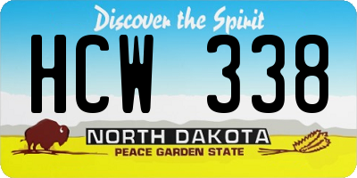 ND license plate HCW338