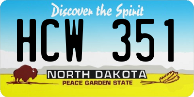 ND license plate HCW351