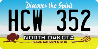 ND license plate HCW352