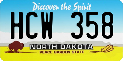 ND license plate HCW358