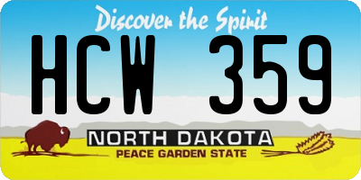 ND license plate HCW359