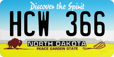ND license plate HCW366
