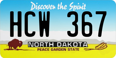 ND license plate HCW367