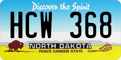 ND license plate HCW368