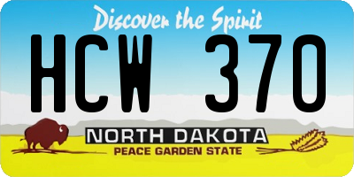 ND license plate HCW370