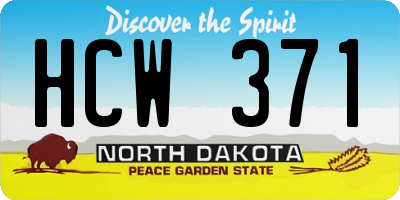 ND license plate HCW371