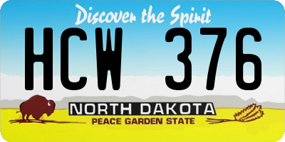 ND license plate HCW376