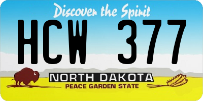 ND license plate HCW377