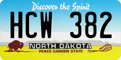 ND license plate HCW382