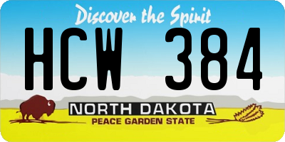 ND license plate HCW384