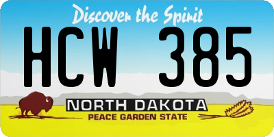 ND license plate HCW385