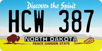 ND license plate HCW387
