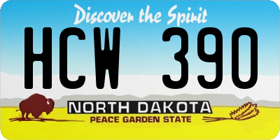ND license plate HCW390