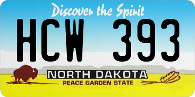 ND license plate HCW393