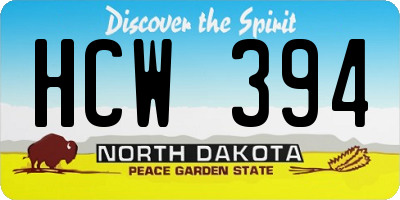 ND license plate HCW394