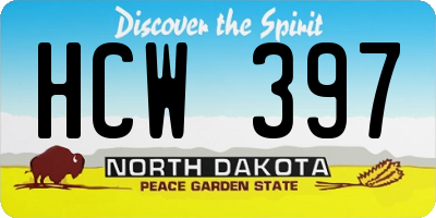 ND license plate HCW397