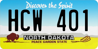 ND license plate HCW401