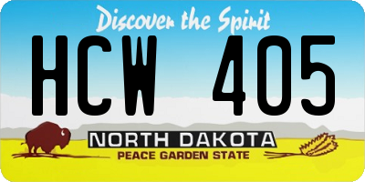 ND license plate HCW405