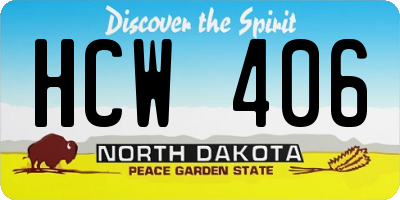ND license plate HCW406