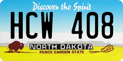 ND license plate HCW408