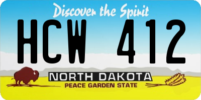 ND license plate HCW412
